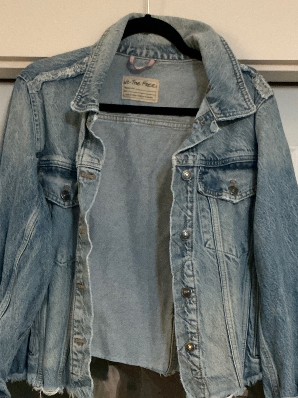 We The Free Light Blue Denim Trucker Jacket